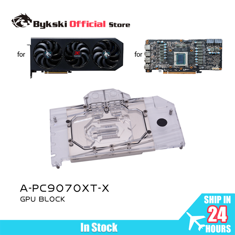 Rx 9070 Xt - Bykski A-PC9070XT-X GPU 워터 블럭, PowerColor