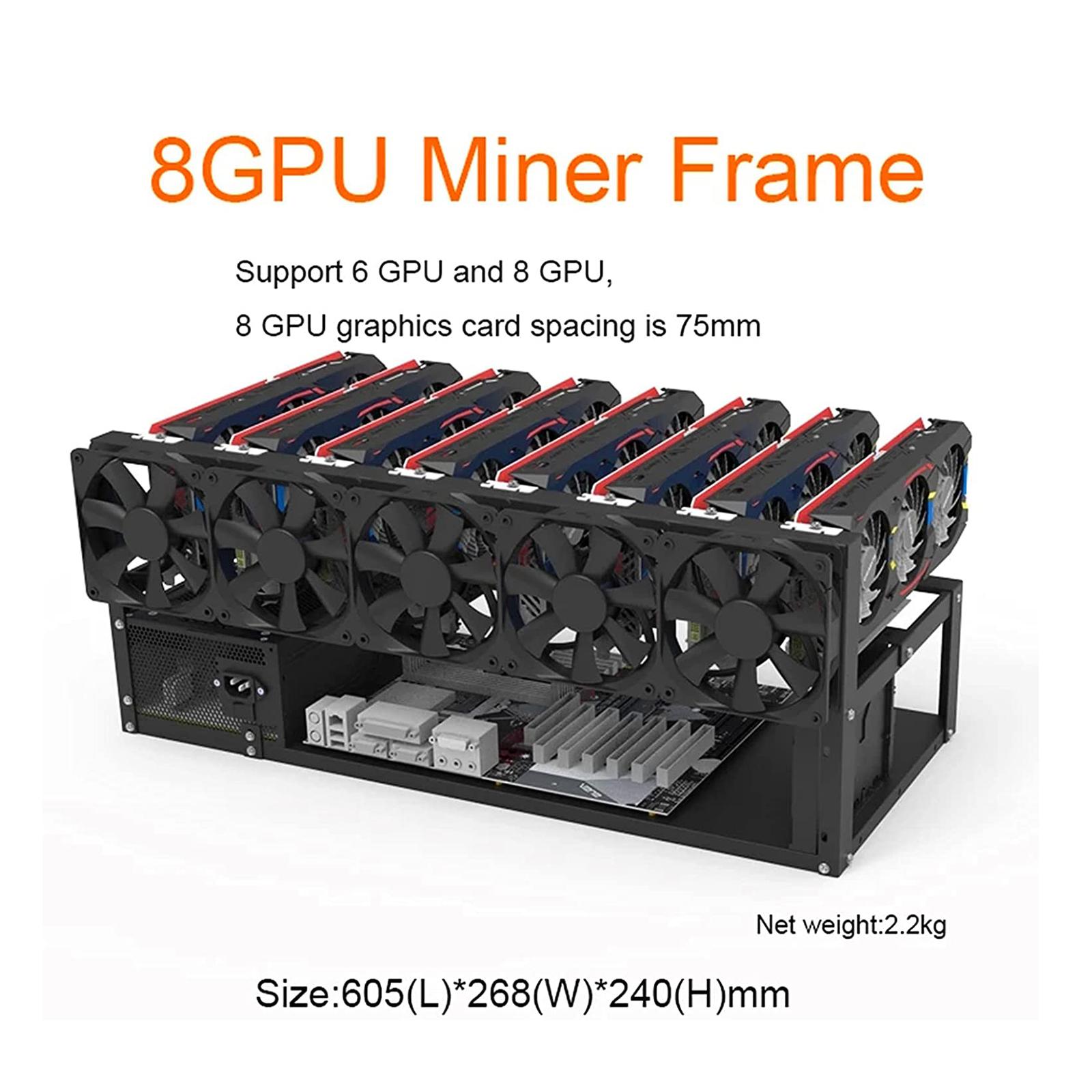 Gpu Mining Rig Frame 8 Gpu - 오픈 프레임 그래픽 카드 홀더 스틸