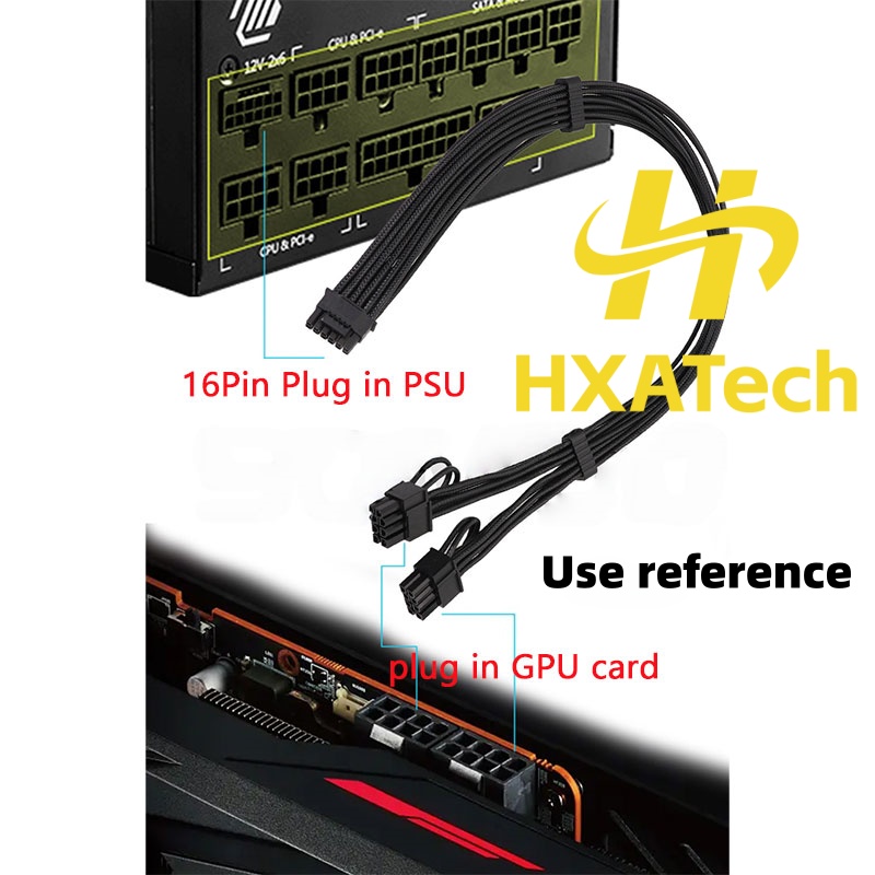 HXATech-컬러풀 12VHPWR-듀얼 8핀 비디오  - Dual 8Pin To 16Pin 12Vhpwr Cable 리뷰 및 가격
